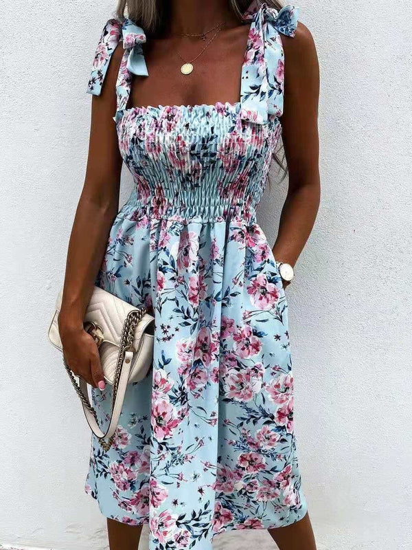 Casual Sleeveless Floral Print Midi Dress - Midi Dresses - INS | Online Fashion Free Shipping Clothing, Dresses, Tops, Shoes - 16/06/2021 - 30-40 - Category_Midi Dresses