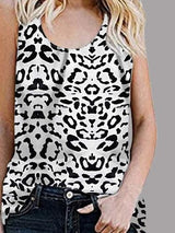 Casual Sleeveless Round Neck Leopard Vest - Tank Tops - INS | Online Fashion Free Shipping Clothing, Dresses, Tops, Shoes - 10/06/2021 - Color_Coffee - Color_White