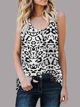 Casual Sleeveless Round Neck Leopard Vest - Tank Tops - INS | Online Fashion Free Shipping Clothing, Dresses, Tops, Shoes - 10/06/2021 - Color_Coffee - Color_White