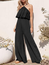Casual Solid Sleeveless Halter Jumpsuit - Jumpsuits & Rompers - INS | Online Fashion Free Shipping Clothing, Dresses, Tops, Shoes - 20-30 - 23/06/2021 - Bottoms