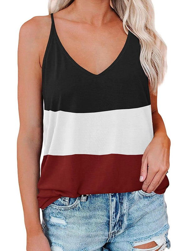 Casual Striped Sleeveless Tank Tops - Tank Tops - INS | Online Fashion Free Shipping Clothing, Dresses, Tops, Shoes - 18/05/2021 - Color_Apricot - Color_Black