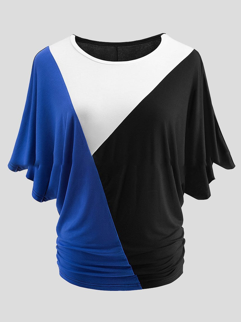 Casual V-neck Mid-sleeved T-shirt - T-shirts - INS | Online Fashion Free Shipping Clothing, Dresses, Tops, Shoes - 20-30 - 21/06/2021 - color-blue