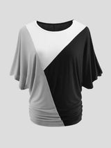 Casual V-neck Mid-sleeved T-shirt - T-shirts - INS | Online Fashion Free Shipping Clothing, Dresses, Tops, Shoes - 20-30 - 21/06/2021 - color-blue