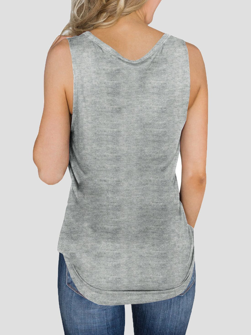 Casual V-neck Sleeveless Pullover Vest - Tank Tops - INS | Online Fashion Free Shipping Clothing, Dresses, Tops, Shoes - 02/06/2021 - Color_Black - Color_Gray