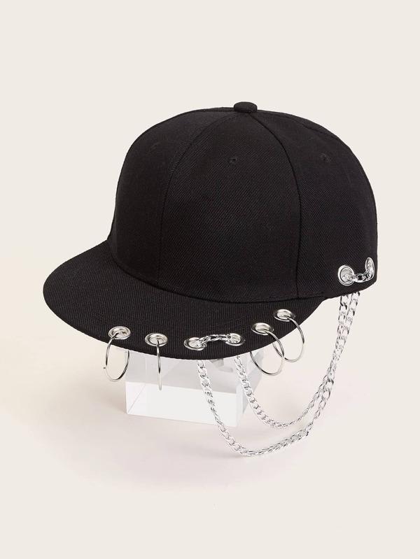 Chain & Ring Decor Baseball Cap - INS | Online Fashion Free Shipping Clothing, Dresses, Tops, Shoes