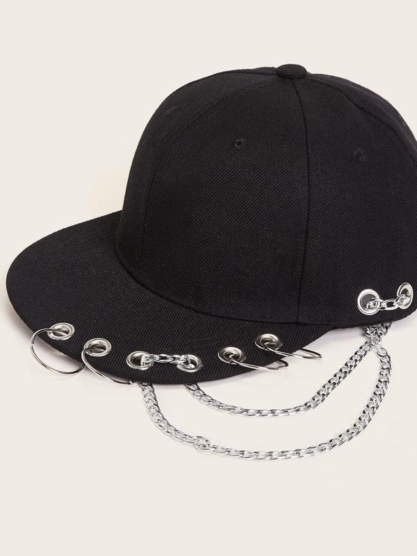 Chain & Ring Decor Baseball Cap - INS | Online Fashion Free Shipping Clothing, Dresses, Tops, Shoes