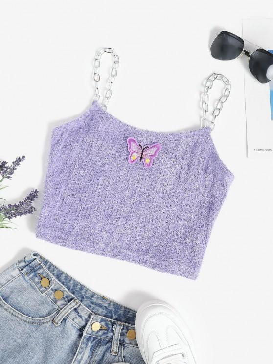 Chain Straps Butterfly Patch Chenille Knit Cami Top - INS | Online Fashion Free Shipping Clothing, Dresses, Tops, Shoes