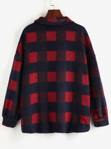 Checkered Drop Shoulder Pocket Coat - INS | Online Fashion Free Shipping Clothing, Dresses, Tops, Shoes