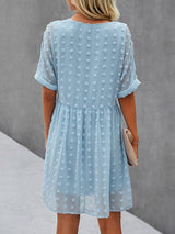 Chiffon Swiss Dot Babydoll Mini Dress - Mini Dresses - INS | Online Fashion Free Shipping Clothing, Dresses, Tops, Shoes - 15/04/2021 - 1504V3 - Color_Beige
