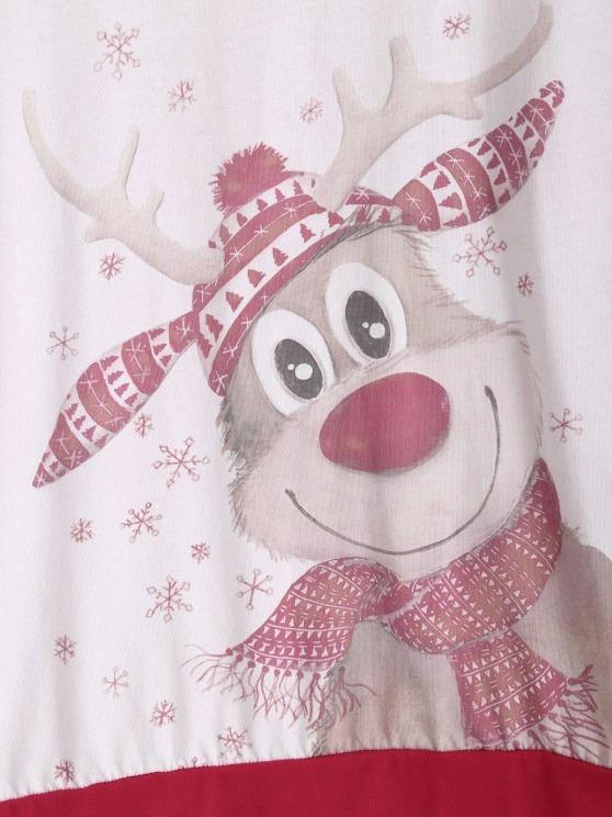 Christmas Funny Elk Raglan Sleeve Snowflake Sweatshirt - INS | Online Fashion Free Shipping Clothing, Dresses, Tops, Shoes