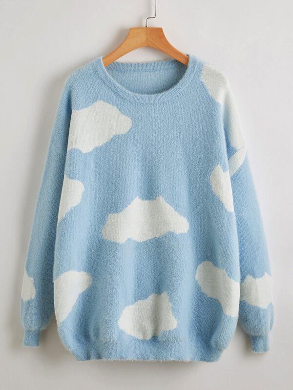 Cloud Fuzzy Sweater - INS | Online Fashion Free Shipping Clothing, Dresses, Tops, Shoes
