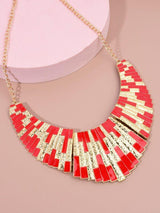 Color Block Metal Necklace - INS | Online Fashion Free Shipping Clothing, Dresses, Tops, Shoes