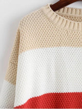 Color-blocking Drop Shoulder Textured Sweater - INS | Online Fashion Free Shipping Clothing, Dresses, Tops, Shoes