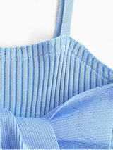 Colorblock Ribbed Bowknot Cami Tank Top - INS | Online Fashion Free Shipping Clothing, Dresses, Tops, Shoes