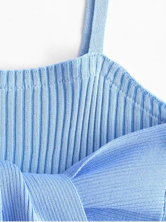 Colorblock Ribbed Bowknot Cami Tank Top - INS | Online Fashion Free Shipping Clothing, Dresses, Tops, Shoes