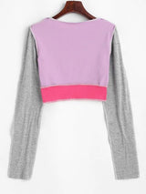 Colorblock Topstitching Crop T Shirt - INS | Online Fashion Free Shipping Clothing, Dresses, Tops, Shoes