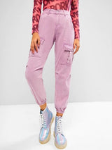 Colored Cargo Jogger Jeans - Jeans - INS | Online Fashion Free Shipping Clothing, Dresses, Tops, Shoes - 02/08/2021 - Casual - Color_Pink