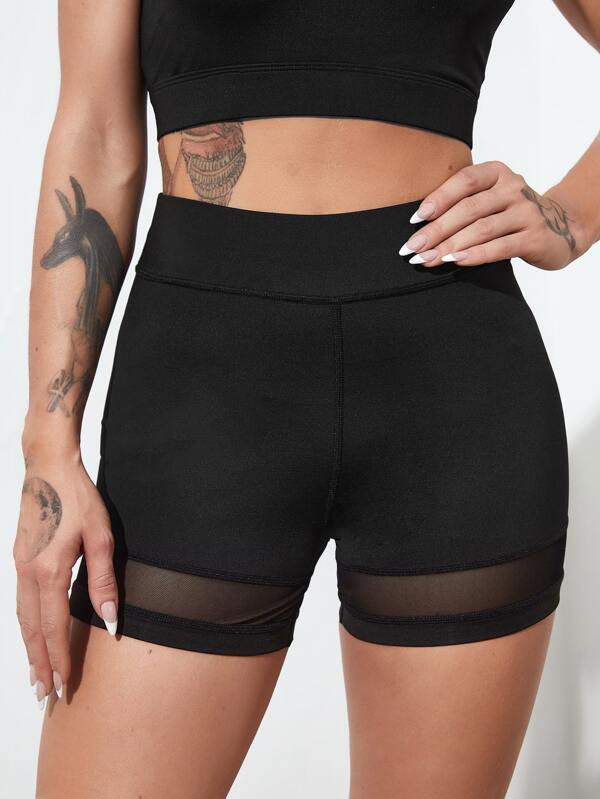 Contrast Mesh Sports Shorts - INS | Online Fashion Free Shipping Clothing, Dresses, Tops, Shoes