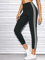 Contrast Taped Side Pants - INS | Online Fashion Free Shipping Clothing, Dresses, Tops, Shoes