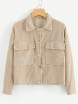 Corduroy Dual Pocket Jacket - INS | Online Fashion Free Shipping Clothing, Dresses, Tops, Shoes