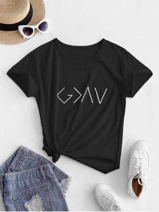 Cotton Graphic Short Sleeves Tee - INS | Online Fashion Free Shipping Clothing, Dresses, Tops, Shoes