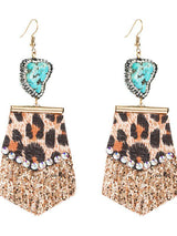 Creative Leopard Sequined Splicing Rhinestone Earrings - INS | Online Fashion Free Shipping Clothing, Dresses, Tops, Shoes