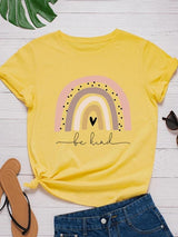 Creative Round Neck Rainbow Print T-shirt - T-Shirts - INS | Online Fashion Free Shipping Clothing, Dresses, Tops, Shoes - 01/04/2021 - 2XL - 3XL