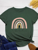 Creative Round Neck Rainbow Print T-shirt - T-Shirts - INS | Online Fashion Free Shipping Clothing, Dresses, Tops, Shoes - 01/04/2021 - 2XL - 3XL