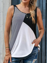 Crew Neck Casual Print Sleeveless Tank Tops - Tank Tops - INS | Online Fashion Free Shipping Clothing, Dresses, Tops, Shoes - 10-20 - 21/06/2021 - Category_Tank Tops