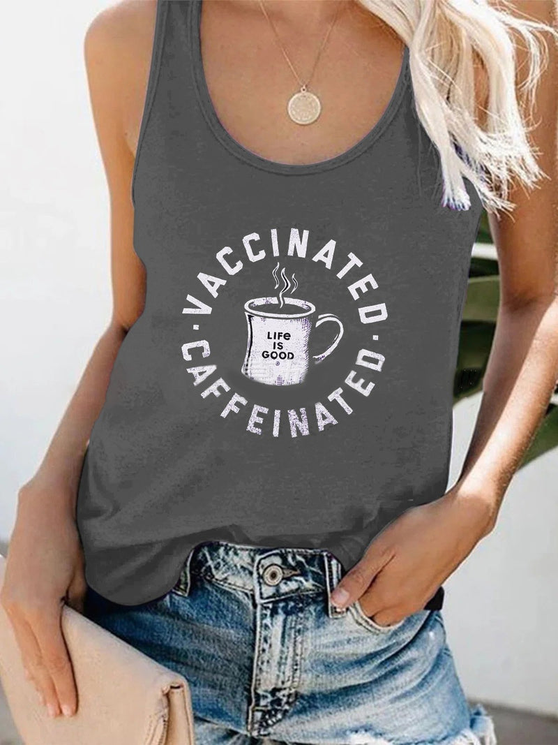 Crew Neck Letter Print Vest - Tank Tops - INS | Online Fashion Free Shipping Clothing, Dresses, Tops, Shoes - 10-20 - 18/06/2021 - color-black