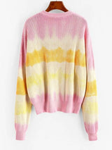 Crew Neck Tie Dye Oversized Sweater - INS | Online Fashion Free Shipping Clothing, Dresses, Tops, Shoes