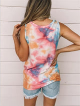 Crew Neck Tie-dye Twist Vest - Tank Tops - INS | Online Fashion Free Shipping Clothing, Dresses, Tops, Shoes - 04/06/2021 - Color_Blue - Color_Gray