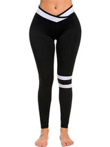 Cross Waist Stripe Workout Leggings - Leggings - INS | Online Fashion Free Shipping Clothing, Dresses, Tops, Shoes - 02/26/2021 - Autumn - Color_Pink