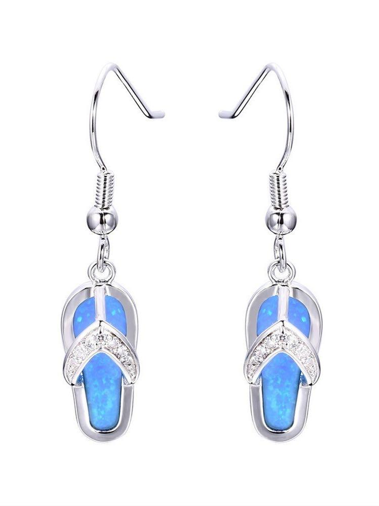 Crystal Flip Flop Earring - Earrings - INS | Online Fashion Free Shipping Clothing, Dresses, Tops, Shoes - 02/19/2021 - Accs & Jewelry - Blue