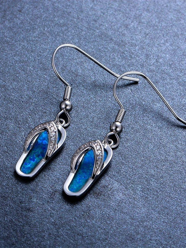 Crystal Flip Flop Earring - Earrings - INS | Online Fashion Free Shipping Clothing, Dresses, Tops, Shoes - 02/19/2021 - Accs & Jewelry - Blue