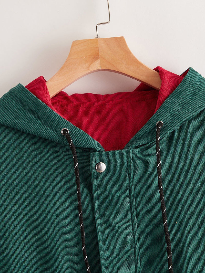 Cut And Sew Flap Pocket Corduroy Jacket - INS | Online Fashion Free Shipping Clothing, Dresses, Tops, Shoes