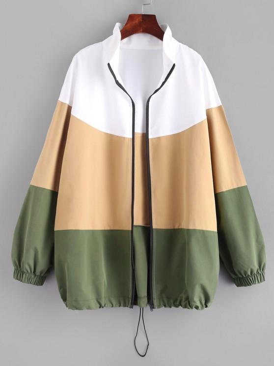 Cut and Sew Zip Up Jacket - INS | Online Fashion Free Shipping Clothing, Dresses, Tops, Shoes