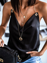 Deep V-Neck Sleeveless Halter Tank Tops - Tank Tops - INS | Online Fashion Free Shipping Clothing, Dresses, Tops, Shoes - 10-20 - 30/06/2021 - Category_Tank Tops