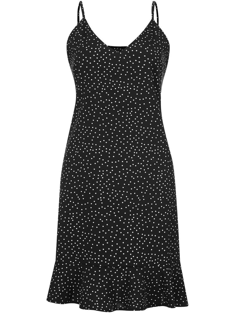 Deep V-Neck Sleeveless Print Mini Dress - Mini Dresses - INS | Online Fashion Free Shipping Clothing, Dresses, Tops, Shoes - 15/07/2021 - 20-30 - Category_Mini Dresses