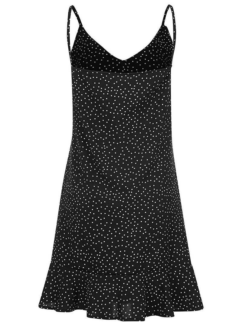 Deep V-Neck Sleeveless Print Mini Dress - Mini Dresses - INS | Online Fashion Free Shipping Clothing, Dresses, Tops, Shoes - 15/07/2021 - 20-30 - Category_Mini Dresses