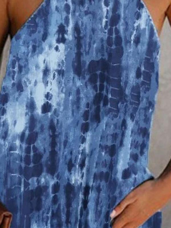 Denim Plain Sleeveless Halter Neck Tank - Tank Tops - INS | Online Fashion Free Shipping Clothing, Dresses, Tops, Shoes - 19/05/2021 - Color_Blue - Color_Geometric