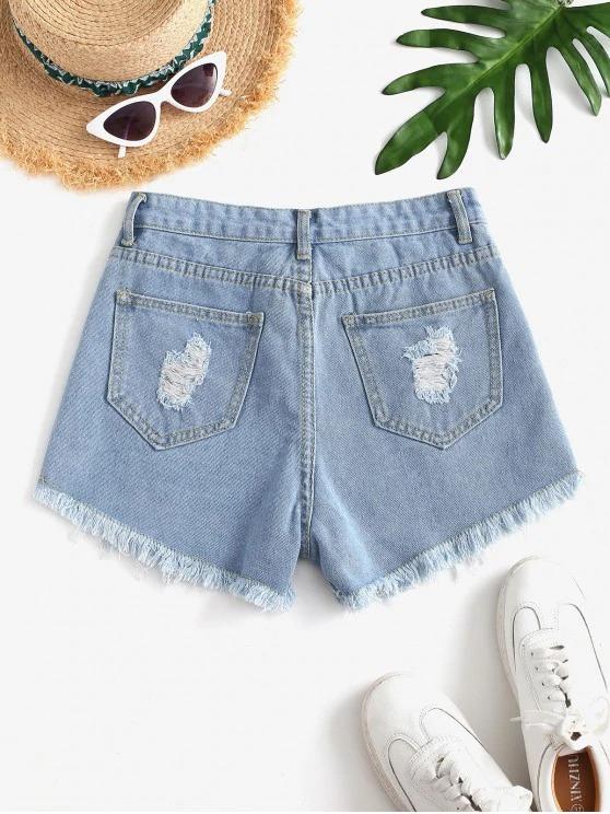 Destroyed Mini Denim Shorts - INS | Online Fashion Free Shipping Clothing, Dresses, Tops, Shoes