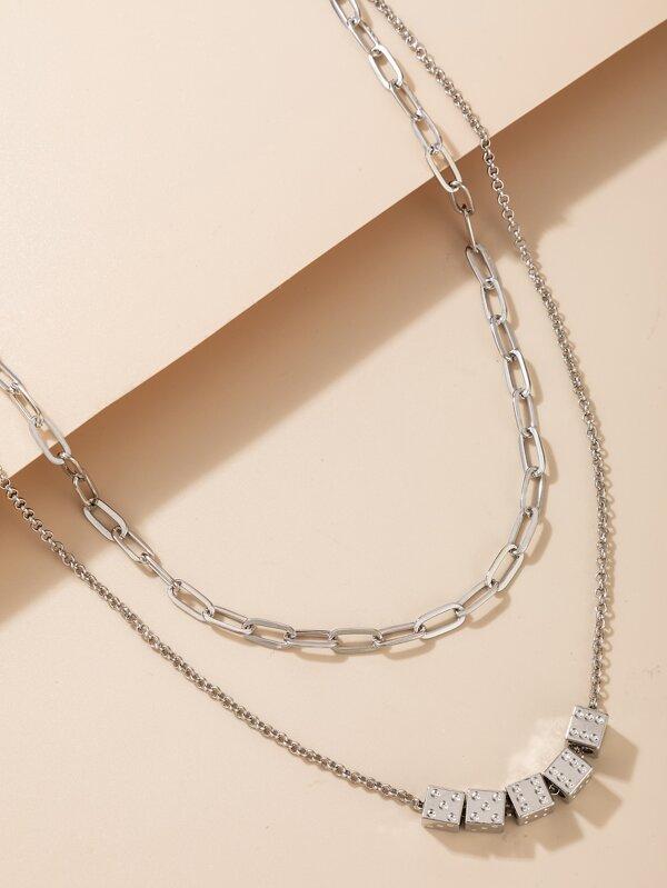 Dice Decor Layered Necklace - INS | Online Fashion Free Shipping Clothing, Dresses, Tops, Shoes