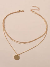 Disc Pendant Layered Necklace - INS | Online Fashion Free Shipping Clothing, Dresses, Tops, Shoes