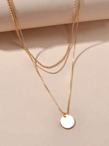 Disc Pendant Layered Necklace - INS | Online Fashion Free Shipping Clothing, Dresses, Tops, Shoes