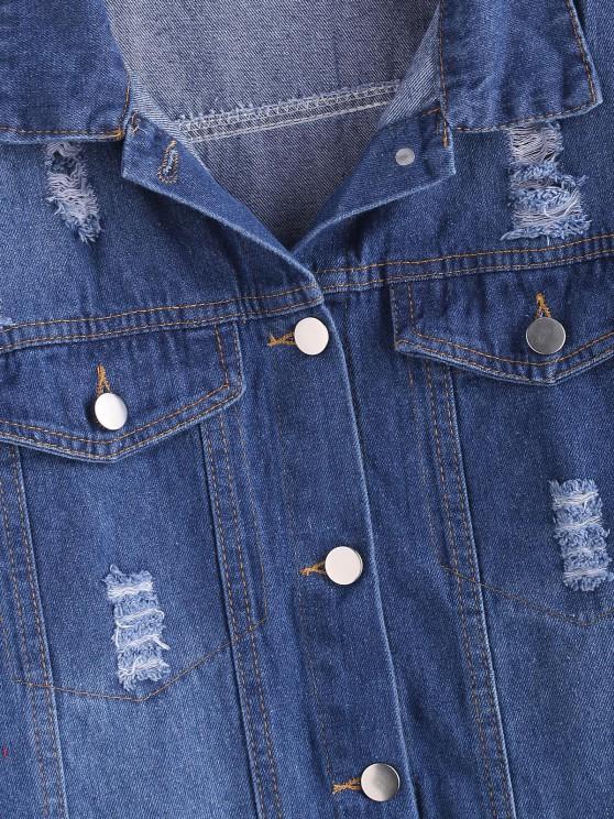 Distressed Button Up Pockets Denim Jacket - INS | Online Fashion Free Shipping Clothing, Dresses, Tops, Shoes