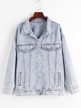 Distressed Frayed Button Up Denim Jacket - INS | Online Fashion Free Shipping Clothing, Dresses, Tops, Shoes