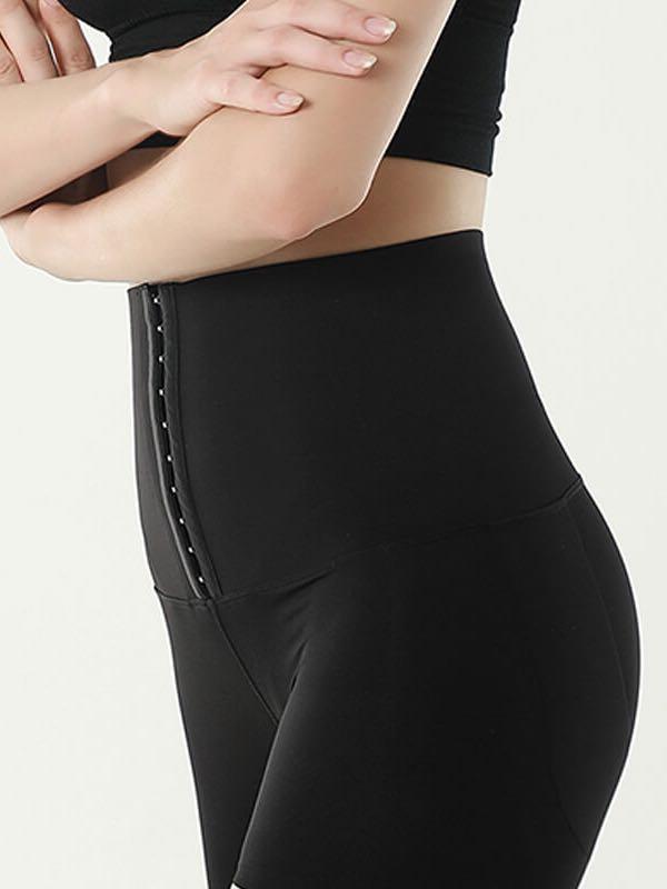 Double Breasted Tummy Control Butt Lifting Shorts - Leggings - INS | Online Fashion Free Shipping Clothing, Dresses, Tops, Shoes - 02/25/2021 - Autumn - Black