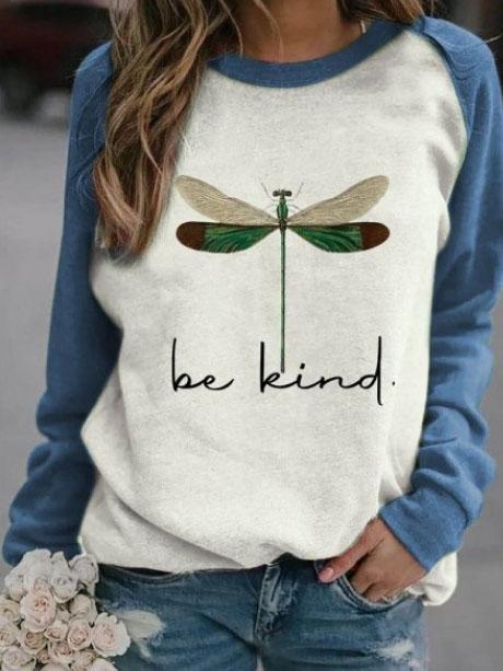 Dragonfly Round Neck Raglan Long Sleeve T-Shirts - T-Shirts - INS | Online Fashion Free Shipping Clothing, Dresses, Tops, Shoes - 10-20 - 17/07/2021 - Category_T-Shirts