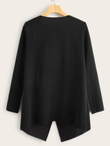 Draped Collar Open Front Coat - INS | Online Fashion Free Shipping Clothing, Dresses, Tops, Shoes